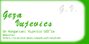 geza vujevics business card